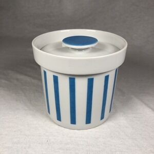 Lagardo Tackett Tack Schmid Container Lid Jam Jar Sugar Honey 4" Blue Striped